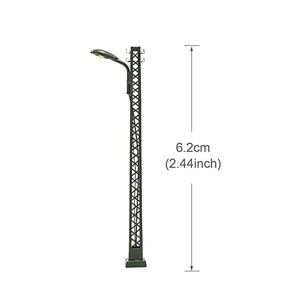 Evemodel 3 STK. Modell bahnleuchten Gittermastleuchte,spur N licht Layout 1:160 Aufsatzleuchte für Turmmasten (Stile 1) – Bild 6
