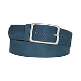 DayneQ 4cm Breit Echt Leder Guertel Altsilber Nickelfree   91026 40   Petrol Bundweite 100cm