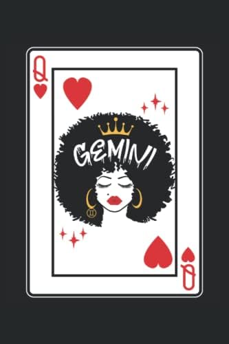 Gemini Astrology Black Women Queen Of Hearts - Notebook, Journal, Diary: 120 Pages - 6