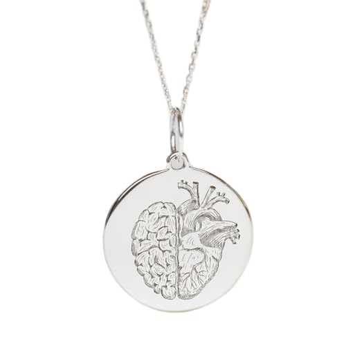 Colgante de cerebro y corazón de plata, el regalo ideal para psicólogos