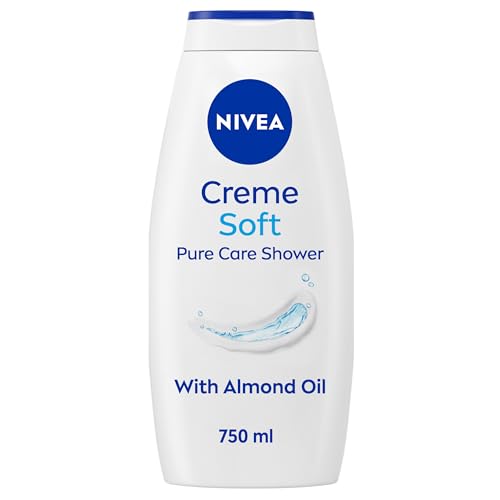 NIVEA Care Shower Creme Soft (750 ml), Caring Body Wash Enriched with Almond Oil, Moisturising Shower Gel with Vitamin C and E, Skin Moisturiser with Mild Scent