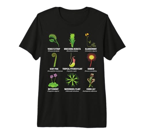 Carnivorous Plants Chart Venus Flytrap, Pitcher Plant Premium T-Shirt