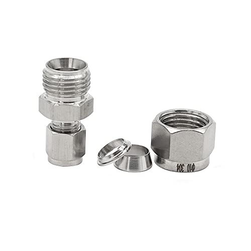 Metalwork 304 Stainless Steel Reducing Compression Tube Fitting, Reducer Union, 1/4" Od X 3/8" Od (2 Pcs) #TOP1