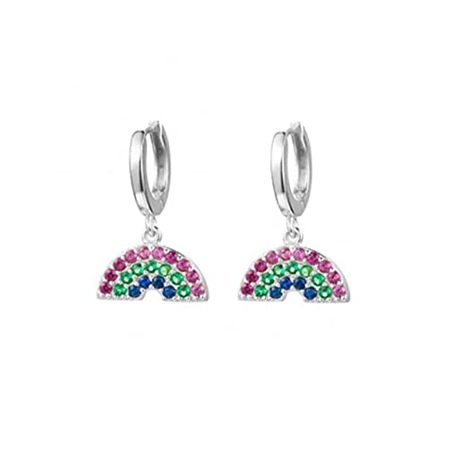 Zircon arc-en-ciel en boucle d'oreille créole pour illuminer vos tenues d'été