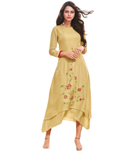 Generic Women's Silk Layered & Tiered Kurta