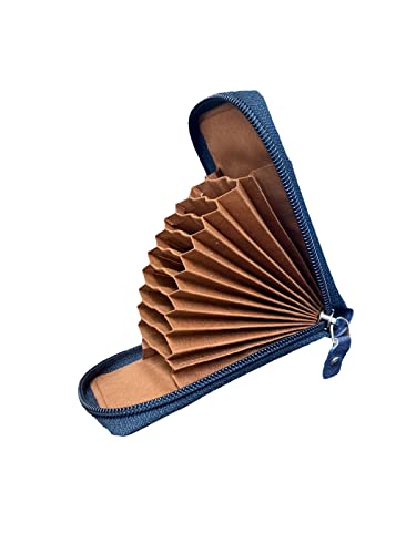 Image of MAESTRA Unisex Multi Pockets RFID Scan Protection ID Credit Card Holder Hard Case Travel Wallet Purse Organizer (Steel Blue)