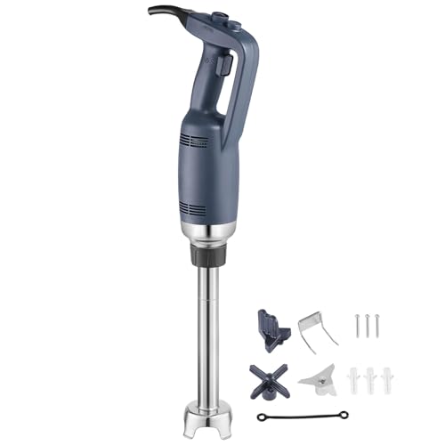 Happybuy Commercial Immersion Blender, 350W Heavy-Duty Hand Mixer, 12-inch Stepless Variable Speed Mixer with Stainless Steel Blade, Versatile Portable Mixer for Soup, Sauces