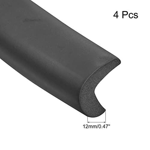 Image of uxcell Corner Guards Edge Protectors 6.56ft(2M), 4Pack Foam Safety Bumper L Shape for Furniture Corner Table Edge Guard, Black