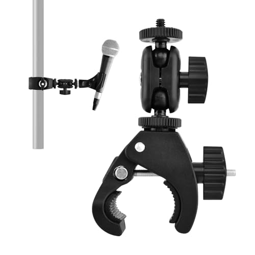 Mic Crab Clamp Microphone Mount with Double Ball Head