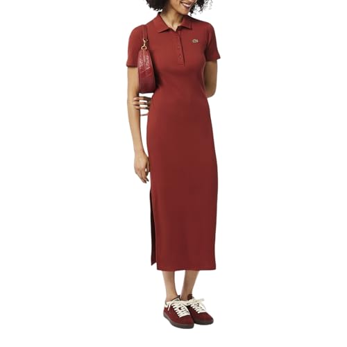 Image of Lacoste Women's Long Ribbed Cotton Polo Dress