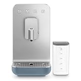 Smeg, Kaffeemaschine Espresso BCC13SBMEU, automatisch, Milchsystem, integriertes Mahlwerk mit Körnung, Thermoblock, Tank 1,4 l, abnehmbare Tropfschale, kompakte Maße, 1350 W, Storm Blue