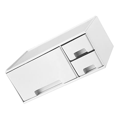 KOMBIUDA 1pezzi Supporto Rialzato per Monitor con Bianco Supporto per Computer E Tablet Organizer da Scrivania per Ufficio E Casa Design Pratico E Funzionale