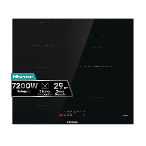 Hisense - Placa Induccion, 29 cm, Vitroceramica, 3 Fuegos,
