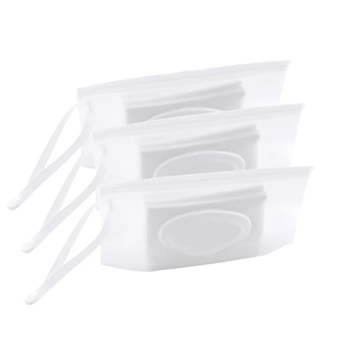 Image of WAMCOM 3Pcs Portable Wet Wipe Pouch Dispenser, Refillable Reusable Wipe Holder, Eco Friendly Baby Wipes Dispenser Container, Travel Wet Wipe Container for Travel, Strollers, Backpacks Wallets