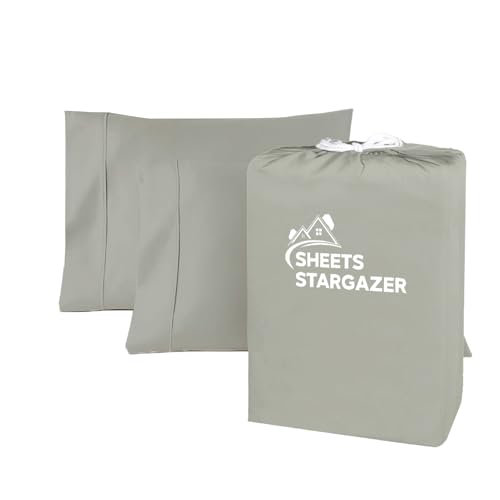 Image of 1000 TC Egyptian Cotton Pillowcases, Light Grey, Standard 20x30 | Set of 2, 100% Long-Staple Cotton, Soft Sateen Weave, Breathable