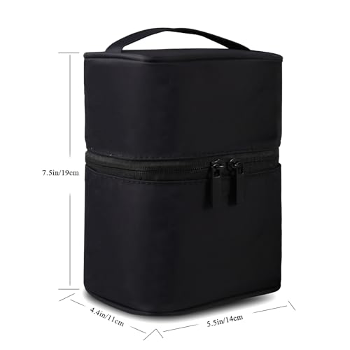 Makeup Brush Organizer Makeup Bag Brushes Set Case 7.5x5.5x4.4 Inch Professional Travelling Brush Pen Pencil Holder Make Up Cup Storage Organizer Case Pencil Pouch Cosmetic Bag (Black)4