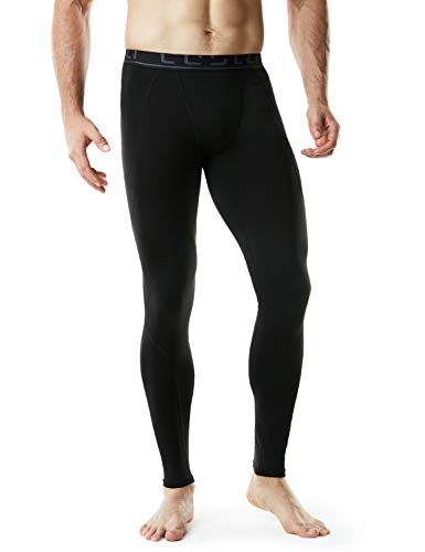 TSLA Men's Thermal Compression Pants, Athletic Sports Leggings & Running Tights, Wintergear Base Layer Bottoms, Authentic(yup43) - Black, Large - Thumbnail 4