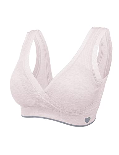 Orbescl sous-vêtements Allaitement en Coton Soutien Gorge de Maternité sans Armatures Comfortable Femme Bra d'allaitement Mère Post-Partum Gilet sans Boucle Brassière Élasticité et Ivisible Cover