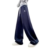 Fleece Lined Sweatpant for Girl Winter Straight High Waist Thermal Pant Fashion Comfort Casual Trouser Pocket (6-13 Years) Navy