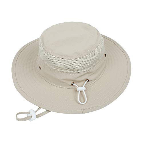 Zando Toddler Sun Hat For Boys Baby Outdoor Sun Protection Upf50+ Girls Cap Wide Brim Summer Beach Bucket Hats Beige 4-8 Years #TOP5