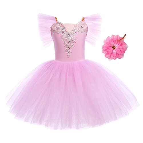 Costume de fée cygne pour fille avec tutu en tulle pour anniversaire et fête