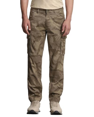 Image of MUFTI Khaki Slim Fit Cargo Trousers