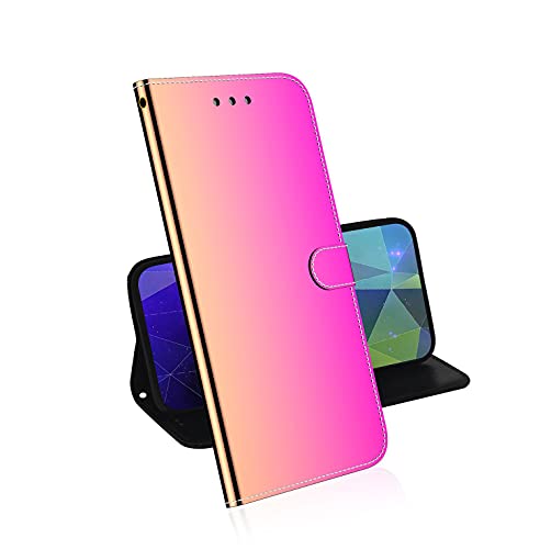 Omorro For Pink Iphone 13 Pro Max Wallet Case For Women, Luxury Pu Leather Glitter Glossy Makeup Mirror Case With Card Holder Slots Magnetic Closure Flip Cover Protective Kickstand Strap Purse Case #TOP9