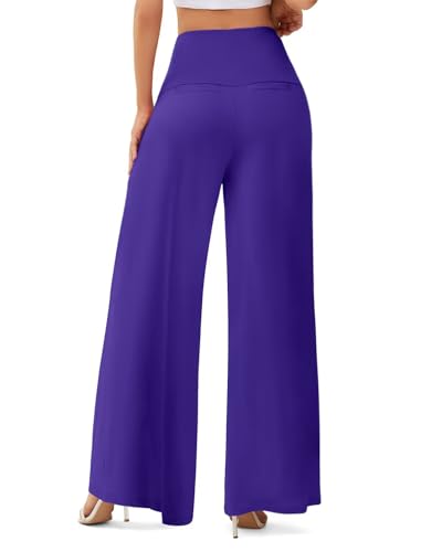 JZC Women's Palazzo Lounge Pants Stretchy Wide Leg Casual Pants Comfy High Waist Flowy Pants S-3XL