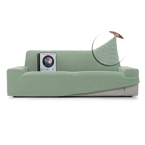 FAVERTI® Funda Sofá Super Elástica 2 plazas de 140 a 180 cm | Modelo NOVELE | Turquesa | Funda Universal Ideal para Cualquier Forma de sofá | Protector de Calidad Tejido Jacquard Tacto algodón
