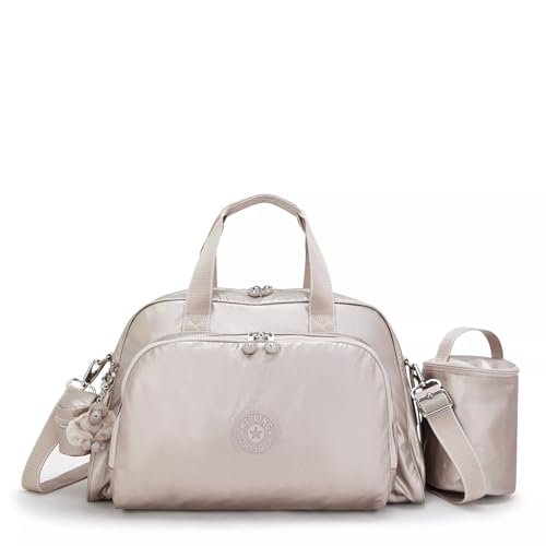 Kipling Bolsas de ombro femininas Camama, Brilho metálico, 17.25''L x 10.75''H x 11''D