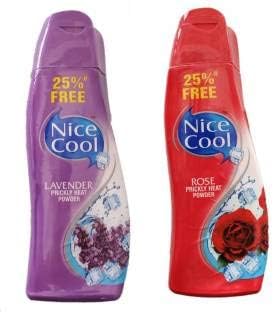 NICE COOLThanda Prickly Heat Powder 376gm- LEVENDER & ROSE(pack of 1)