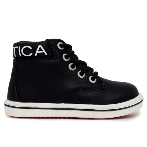 Nautica Kids Dress Bootie Chukka Boot With Lace Up For Boys Toddler Little Kids-Bowenswarf Toddler-Black White-11 thumb #1