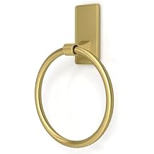 Adhesive Towel Ring, SUS304 Stainless Steel Bathroom Towel Holder, One Piece Disigned Towel Racks for Bathroom, No Drill, Gold