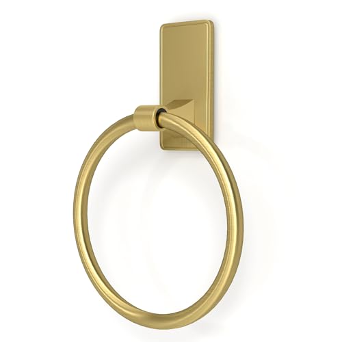 Image of Adhesive Towel Ring, SUS304 Stainless Steel Bathroom Towel Holder, One Piece Disigned Towel Racks for Bathroom, No Drill, Gold
