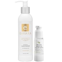 Facial Cleanser and Tallow Serum Set Gentle Charcoal Face Wash and Hydrating Tallow-Based Serum with Hyaluronic Acid, Aloe, and Green Tea Clean, Natural Skincare for Women and Men 2pc Set