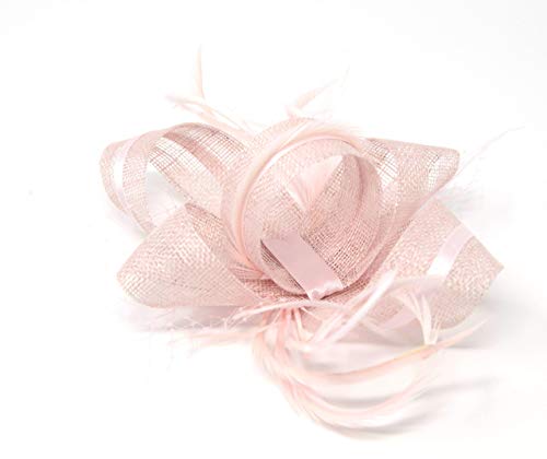Blush pink fascinator on a clip, comb 