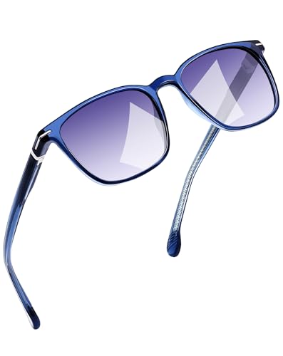 Image of Joopin Retro Square Sunglasses for Men Women Polarised Acetate Sun Glasses UV400 Protection Shades Sunnies (Gradual Blue)
