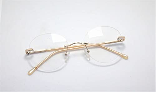 Óculos Armação Redondo Sem Aro Parafusado Feminino Metal Jc-9274 (Dourado-1)