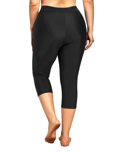 Holipick Plus Size Swim Pants for Women Swim Capris High Waisted Swim Leggings UPF 50+ Long Swim Shorts2