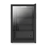 Estética elegante en color negro con puerta de cristal reversible y apertura tipo uñero que facilita el acceso y la organización
