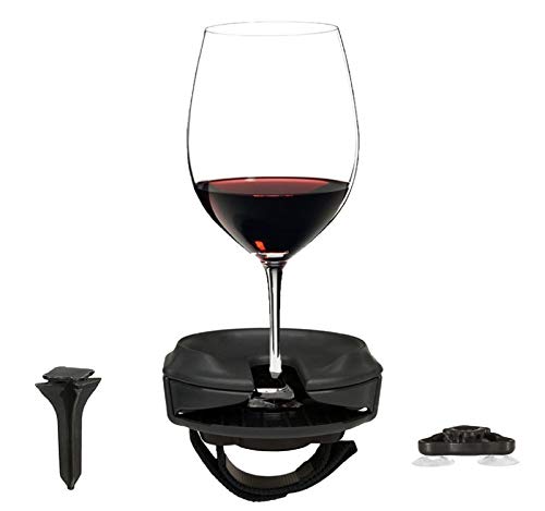 Cinhent Outdoor Wine Glass Holder Accessories to Armrest with Red Wine Glasses Base