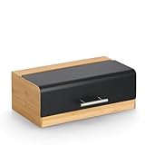 Zeller Brotkasten, Bambus/Metall/Edelstahl, schwarz