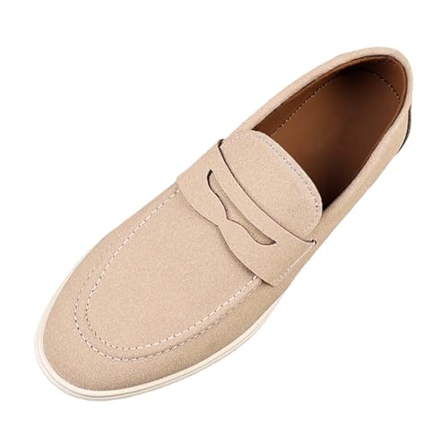 Genérico Zapatos Casuales Hombre - Mocasines Casuales sin Cordones para Hombre cómodos de Suela Suave Transpirables de Gamuza para Conducir Caminar Viajar y Trabajar Zapatillas Mujer Casual