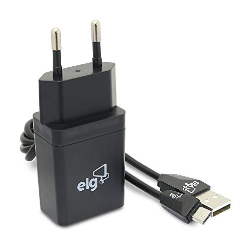 ELG, KT510WC, Kit Carregador de Parede Universal USB, Acompanha Cabo Micro USB de 1M, 1 porta de 1A e Saída de 5V Speed Plus Port, Bivolt, Preto