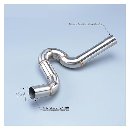 Tuyau d'échappement moto intermédiaire pour Benelli TRK502 2016-2018