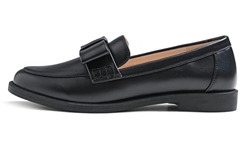Image of FEVERSOLE Women's Fashion Dress Comfort Low Heel Office Penny Loafer Flats