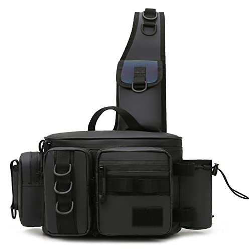 Sac à bandoulière noir S : fini l'encombrement en voyage, sport et pêche