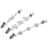 Toyvian 3個 花朵デザイン点セータークリップ カーディガン襟 ショール固定用メタルクリップ 多用途スカーフ留め具 ヴィンテージ風ファッシ