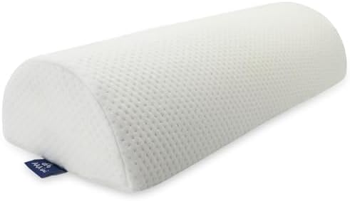 AAAini Half Moon Bolster Knee Pillow, Back Pain Relief Memory Foam Leg Pillow, Semi Roll Round Lumbar Leg Wedge for Side Sleepers - Reducing Head Neck Spine Hip Pressure - L