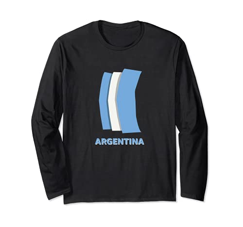 Flag Argentina Long Sleeve T-Shirt, Black